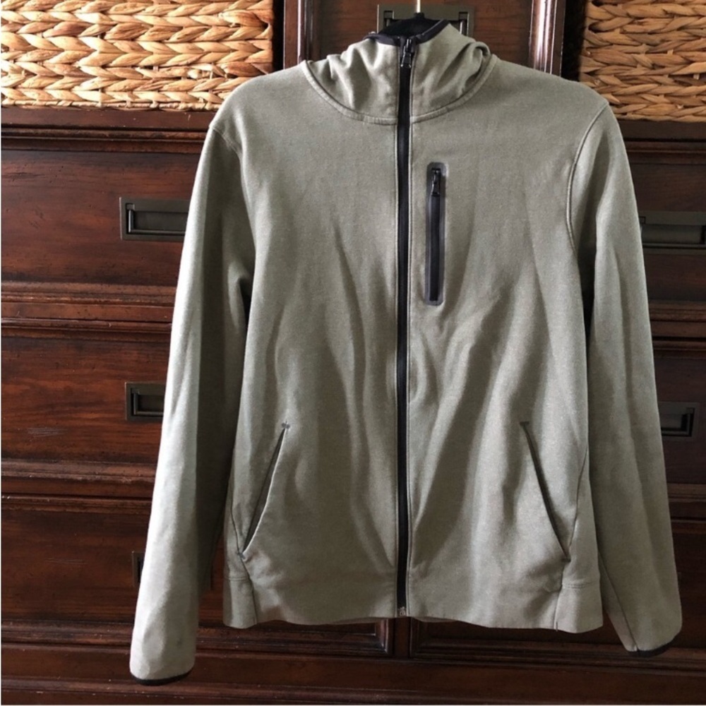 Old Navy active gray green Dynamic Fleece zip up hoodie in size M